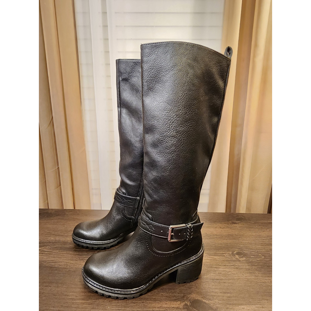 Zodiac Modern Western Moto Knee Height Tall Boots SZ 7 M REGULAR Calf BLACK - Picture 6 of 15